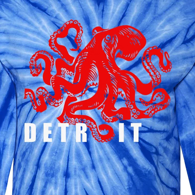 Detroit Michigan 313 Area Code Pride Tie-Dye Long Sleeve Shirt