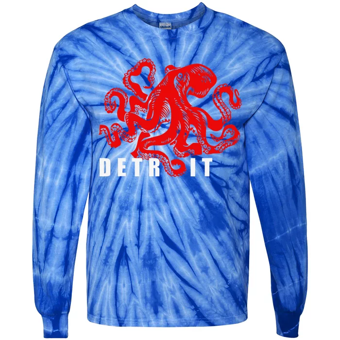 Detroit Michigan 313 Area Code Pride Tie-Dye Long Sleeve Shirt