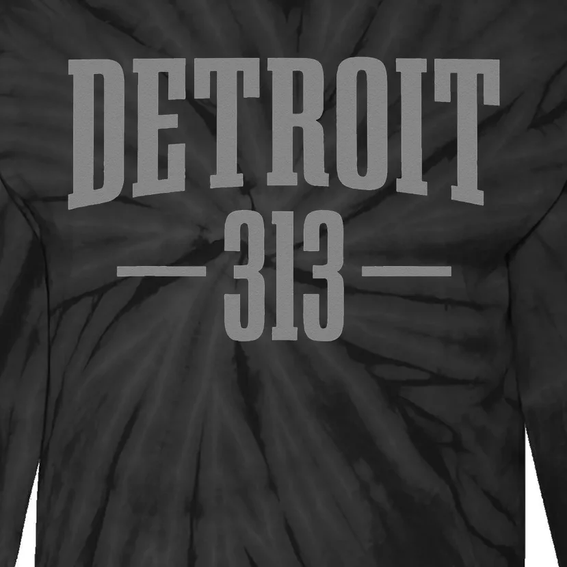 Detroit Michigan 313 Area Code Pride Tie-Dye Long Sleeve Shirt