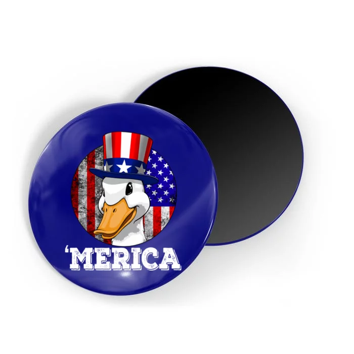 Duck Merica 4th Of July Us Flag Patriotic American Gift Magnet