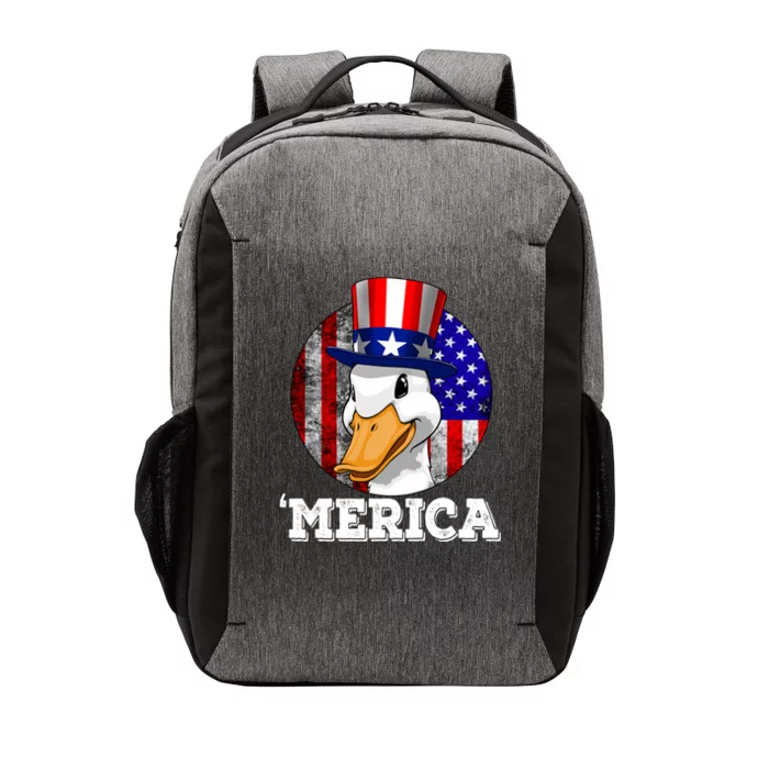 Duck Merica 4th Of July Us Flag Patriotic American Gift Vector Backpack