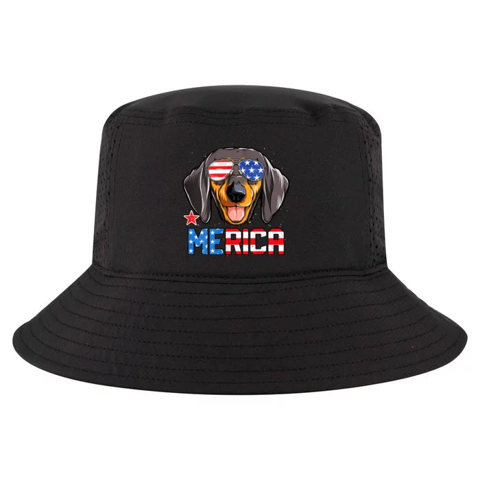 Dachshund Merica 4th Of July Usa American Flag Cool Comfort Performance Bucket Hat