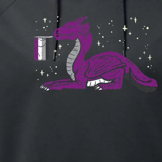 Dragon Mythical Animal Lgbtq Asexual Flag Ace Pride Ally Performance Fleece Hoodie