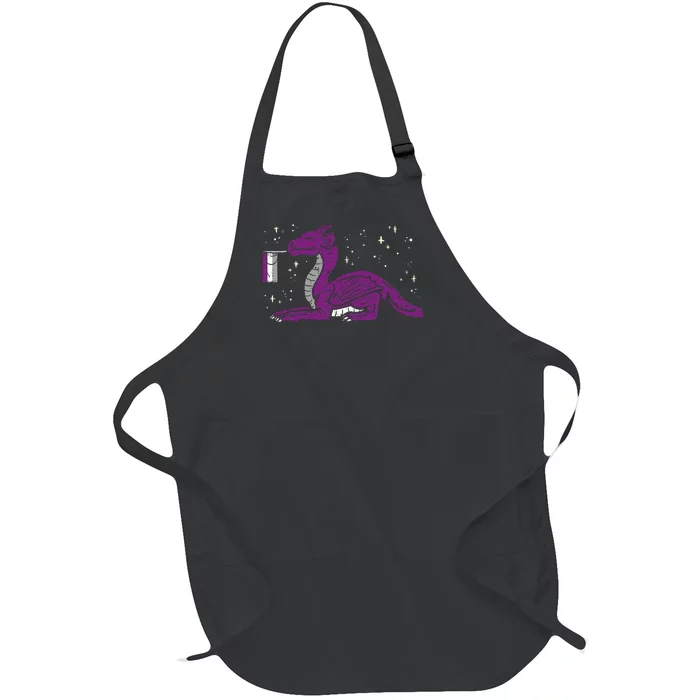 Dragon Mythical Animal Lgbtq Asexual Flag Ace Pride Ally Full-Length Apron With Pocket