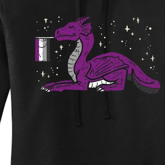 Dragon Mythical Animal Lgbtq Asexual Flag Ace Pride Ally Women's Pullover Hoodie