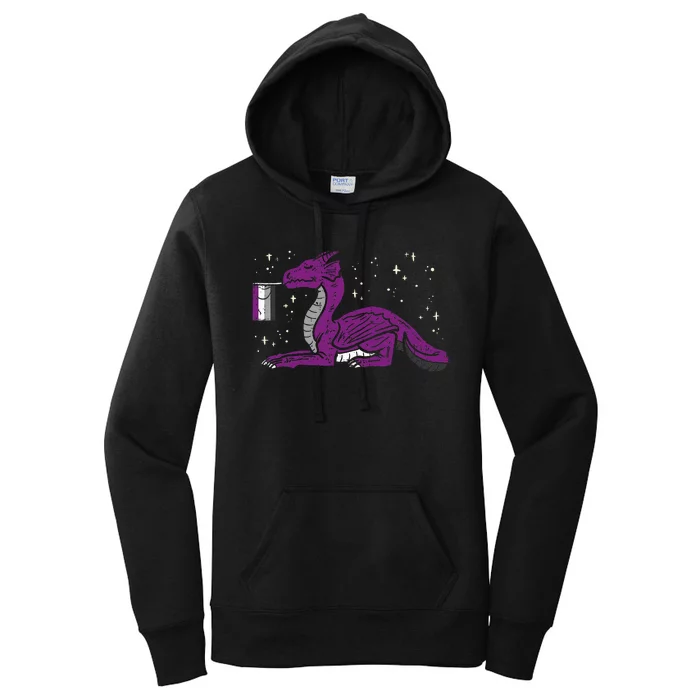 Dragon Mythical Animal Lgbtq Asexual Flag Ace Pride Ally Women's Pullover Hoodie