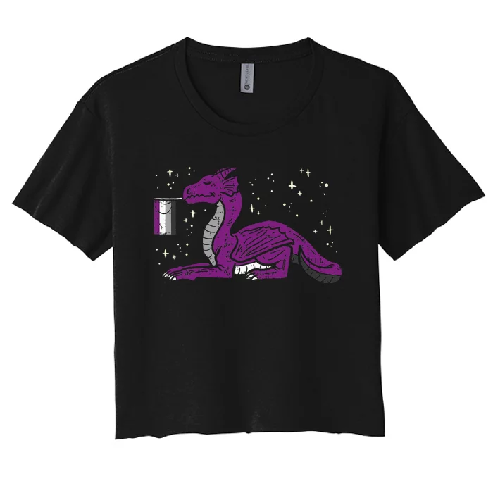 Dragon Mythical Animal Lgbtq Asexual Flag Ace Pride Ally Women's Crop Top Tee