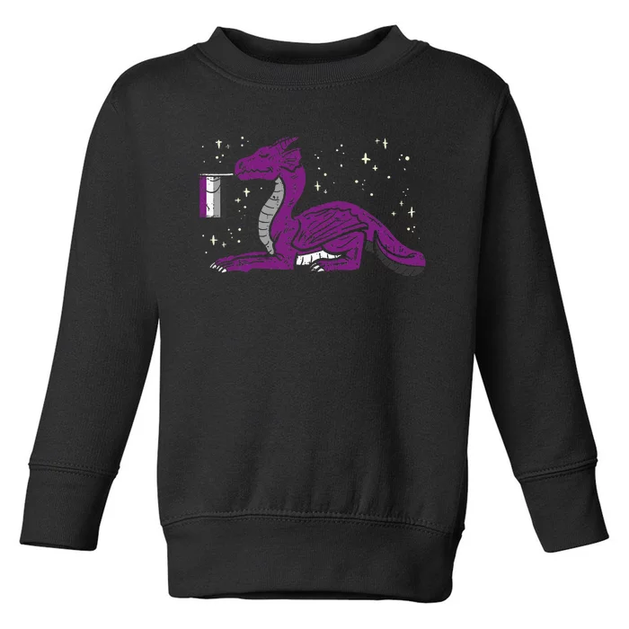 Dragon Mythical Animal Lgbtq Asexual Flag Ace Pride Ally Toddler Sweatshirt