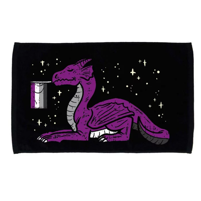 Dragon Mythical Animal Lgbtq Asexual Flag Ace Pride Ally Microfiber Hand Towel