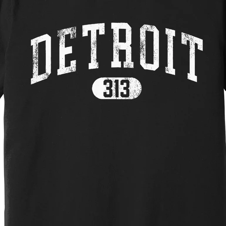 Detroit Michigan Area Code 313 Souvenir Premium T-Shirt