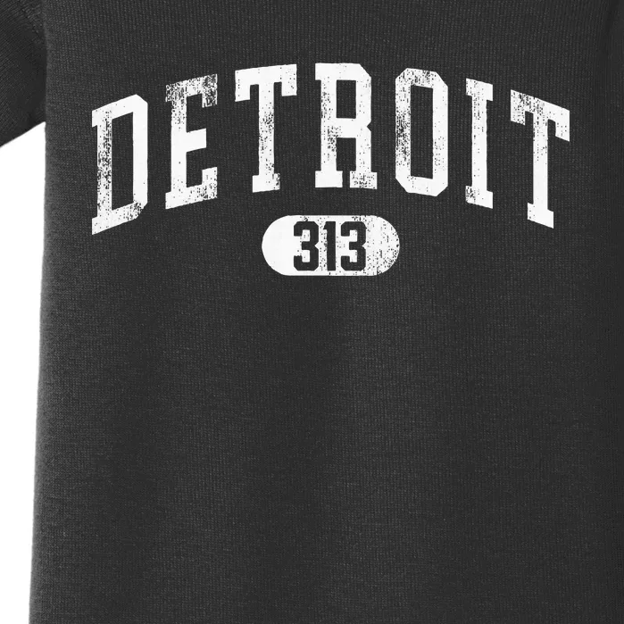 Detroit Michigan Area Code 313 Souvenir Baby Bodysuit