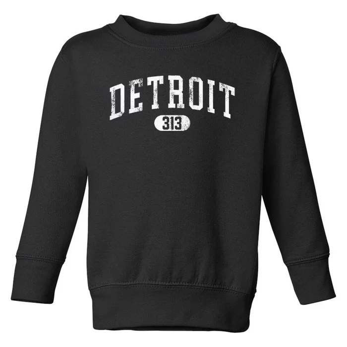 Detroit Michigan Area Code 313 Souvenir Toddler Sweatshirt