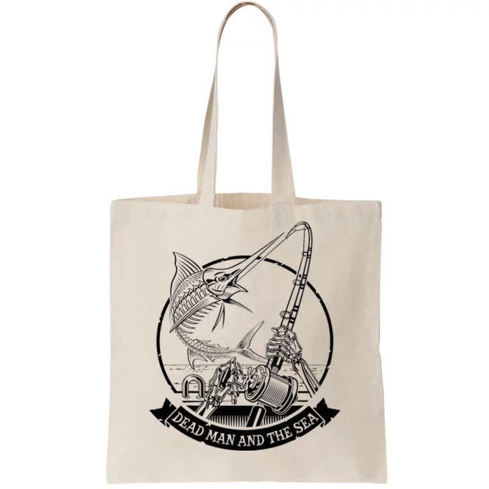 Dead Man And The Sea Dead Fish Skeleton Tote Bag