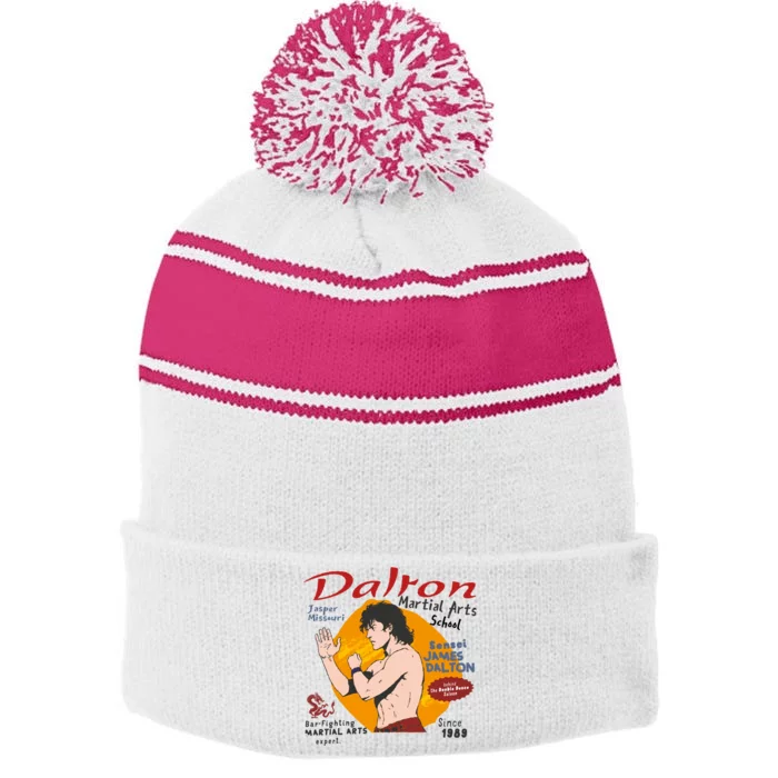 Dalton Martial Arts School 1989 Stripe Pom Pom Beanie