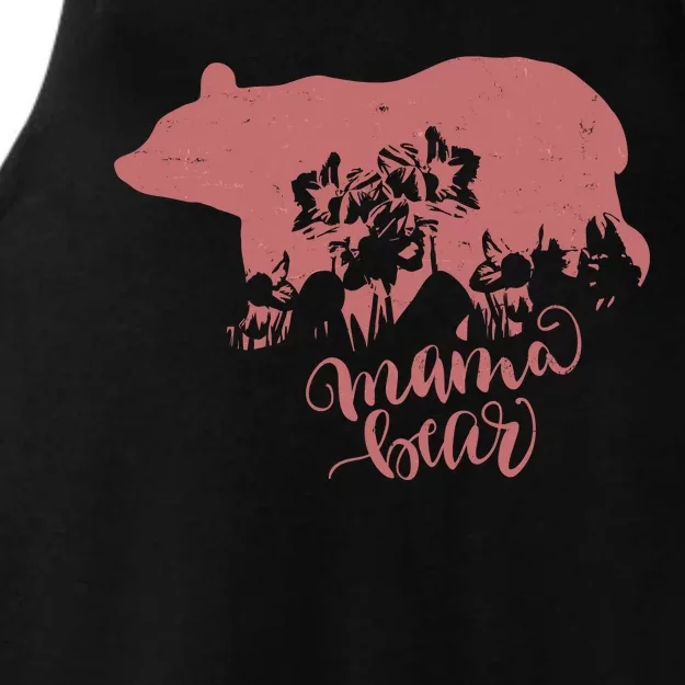 Distressed Mama Bear Ladies Tri-Blend Wicking Tank