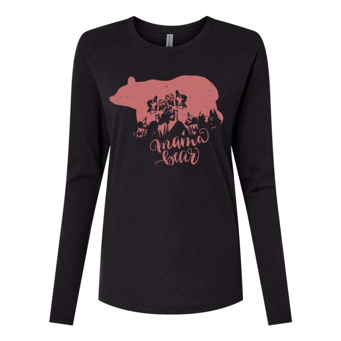 Distressed Mama Bear Womens Cotton Relaxed Long Sleeve T-Shirt