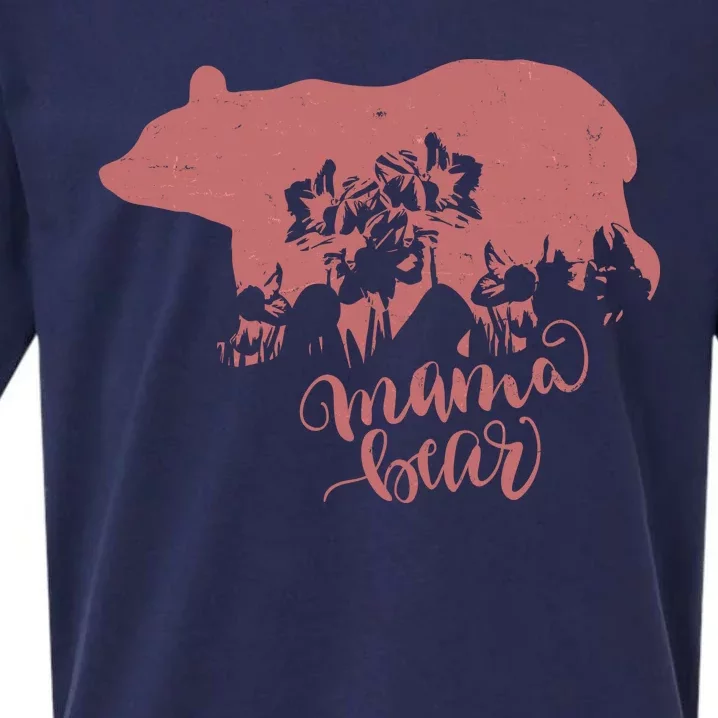 Distressed Mama Bear Sueded Cloud Jersey T-Shirt