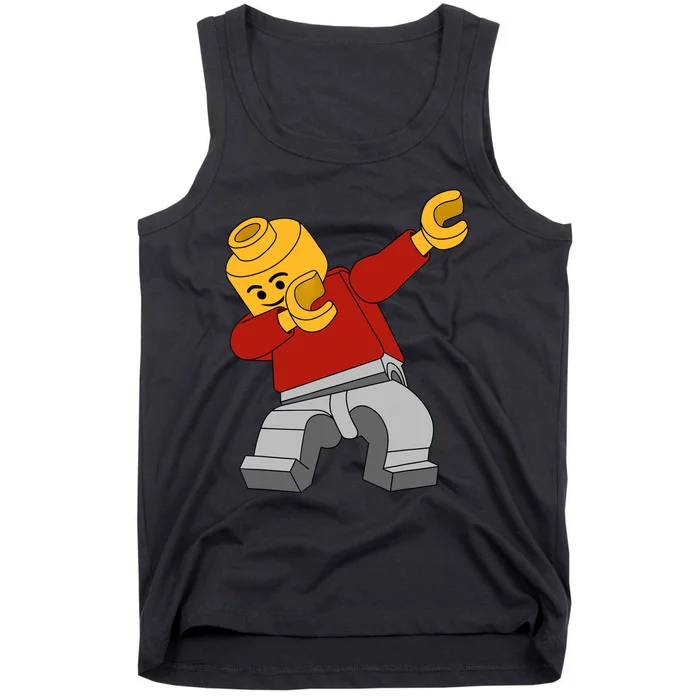 Dabbing Master Builder Funny Building Blocks Bricks Boy Tank Top