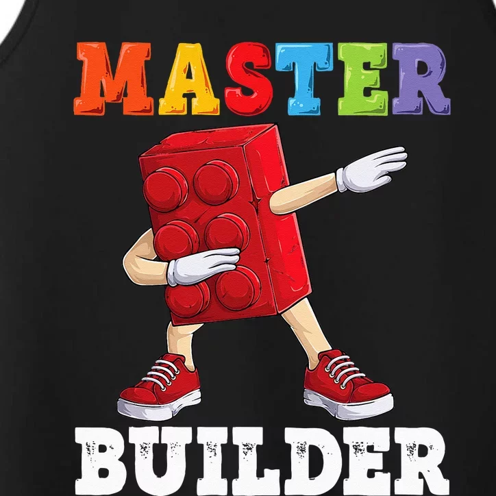 Dabbing Master Builder Funny Building Blocks Bricks Performance Tank