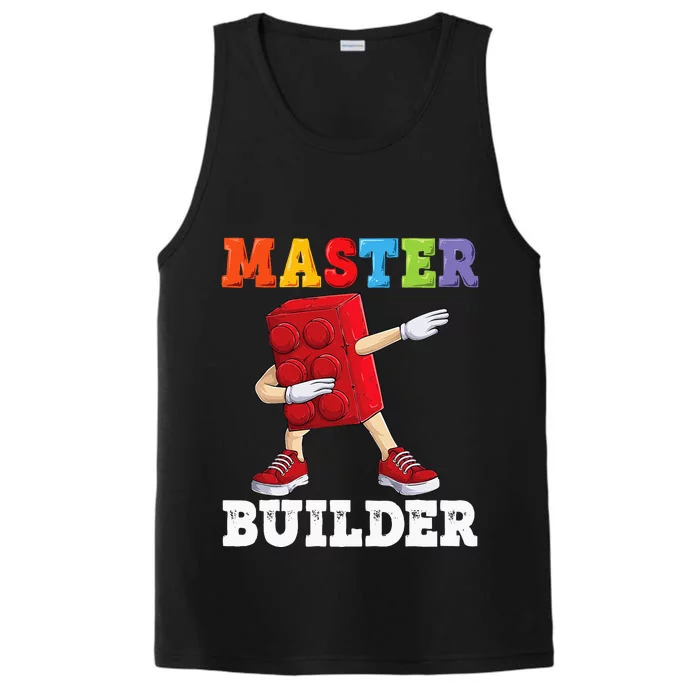 Dabbing Master Builder Funny Building Blocks Bricks Performance Tank