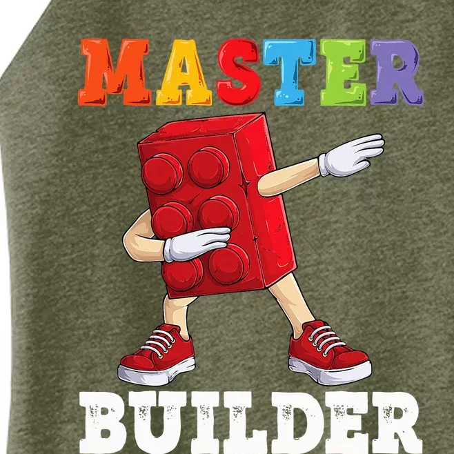 Dabbing Master Builder Funny Building Blocks Bricks Women’s Perfect Tri Rocker Tank