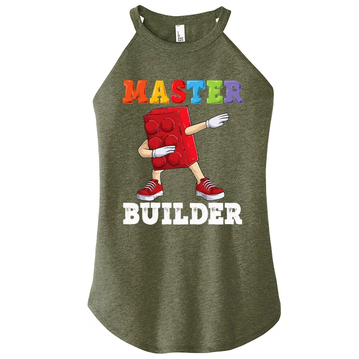 Dabbing Master Builder Funny Building Blocks Bricks Women’s Perfect Tri Rocker Tank