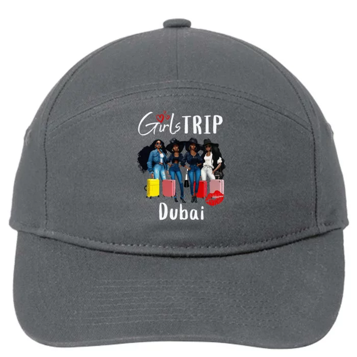 Dubai Melanin Black Women Trip Birthday Crew Vacation 7-Panel Snapback Hat