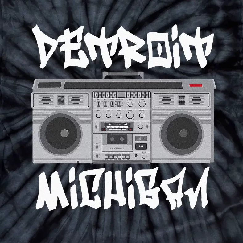 Detroit Michigan Boom Box Tie-Dye T-Shirt