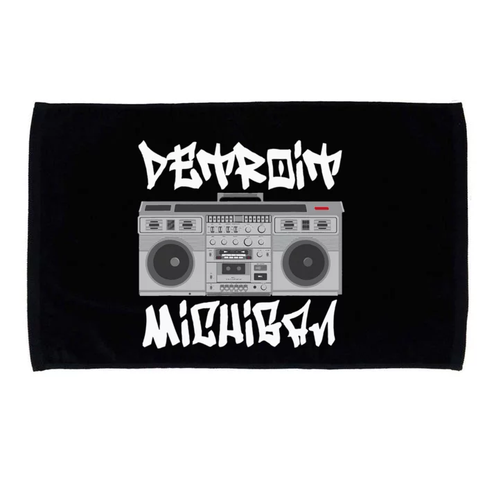 Detroit Michigan Boom Box Microfiber Hand Towel