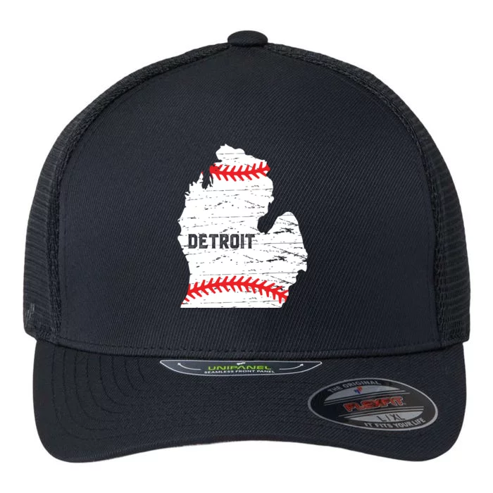 Detroit Michigan Baseball Flexfit Unipanel Trucker Cap