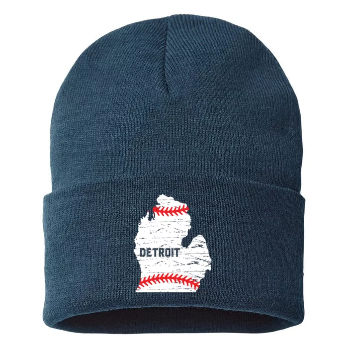 Detroit Michigan Baseball Sustainable Knit Beanie