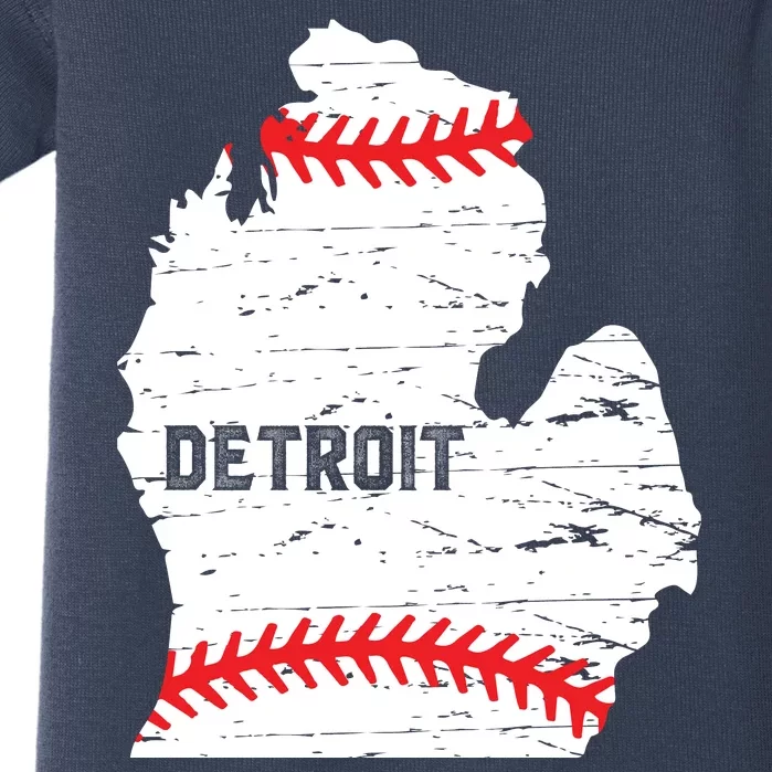 Detroit Michigan Baseball Baby Bodysuit