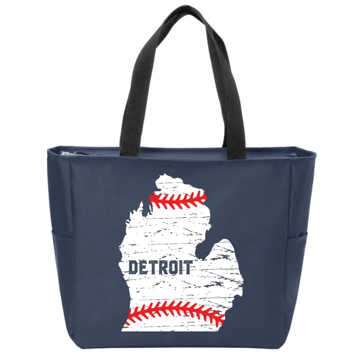 Detroit Michigan Baseball Zip Tote Bag