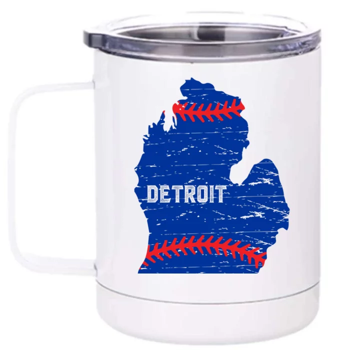 Detroit Michigan Baseball Front & Back 12oz Stainless Steel Tumbler Cup