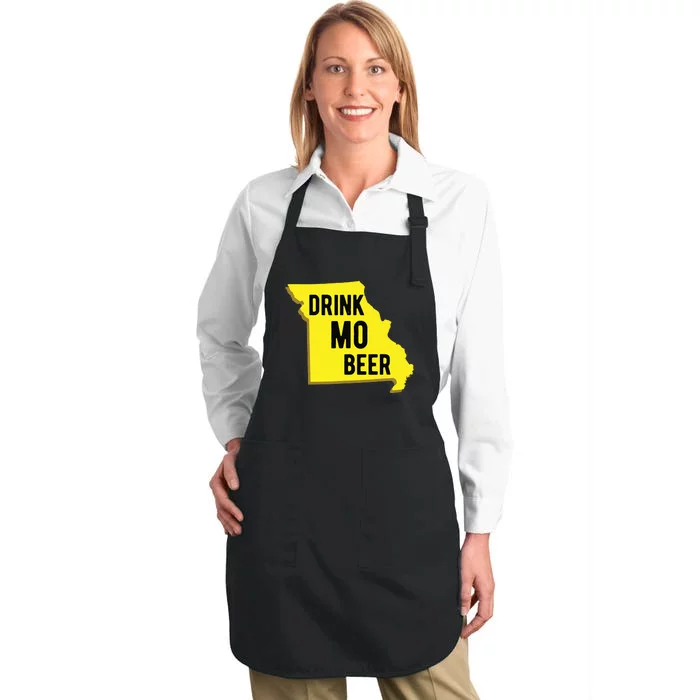 Drink Mo Beer State Of Missouri St Louis Kansas City Full-Length Apron With Pocket