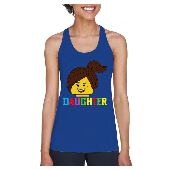 Daughter Master Builder Building Blocks Matching Family Women's Racerback Tank