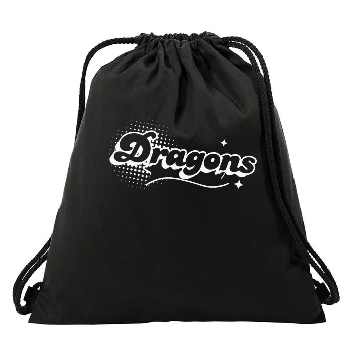 Dragons Mascot Back To School Spirit Sport Fans Game Drawstring Bag