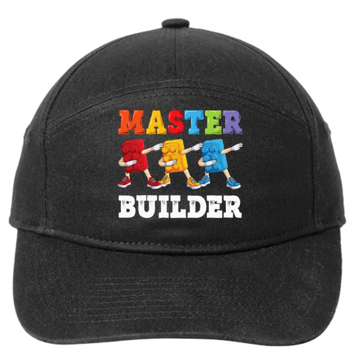 Dabbing Master Builder Funny Building Blocks Bricks 7-Panel Snapback Hat