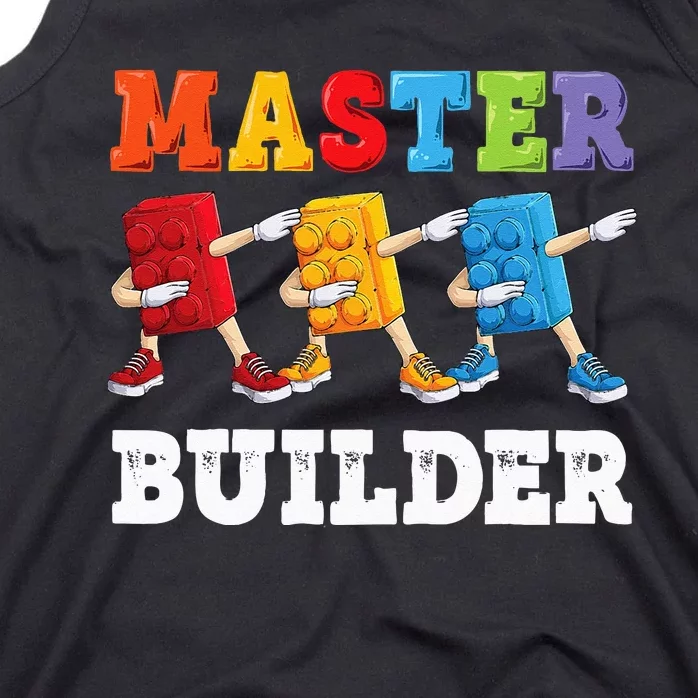 Dabbing Master Builder Funny Building Blocks Bricks Tank Top