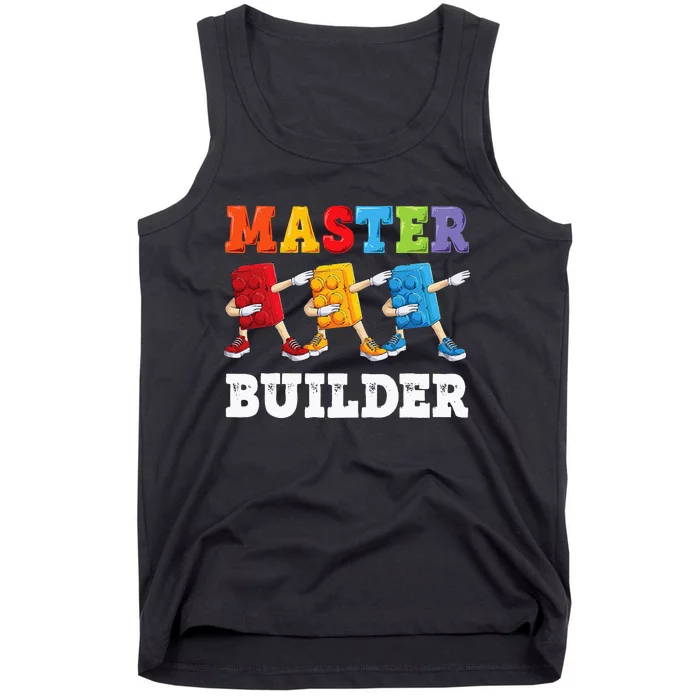 Dabbing Master Builder Funny Building Blocks Bricks Tank Top