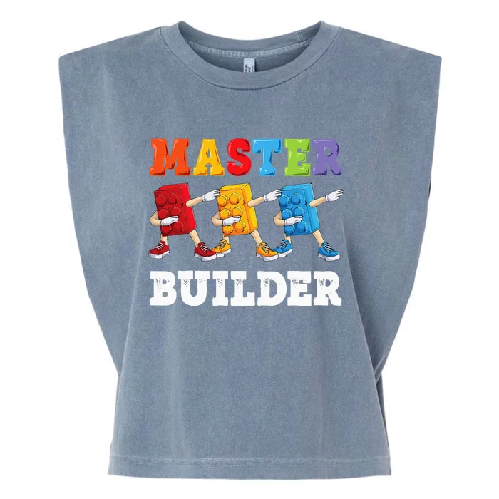 Dabbing Master Builder Funny Building Blocks Bricks Garment-Dyed Women's Muscle Tee