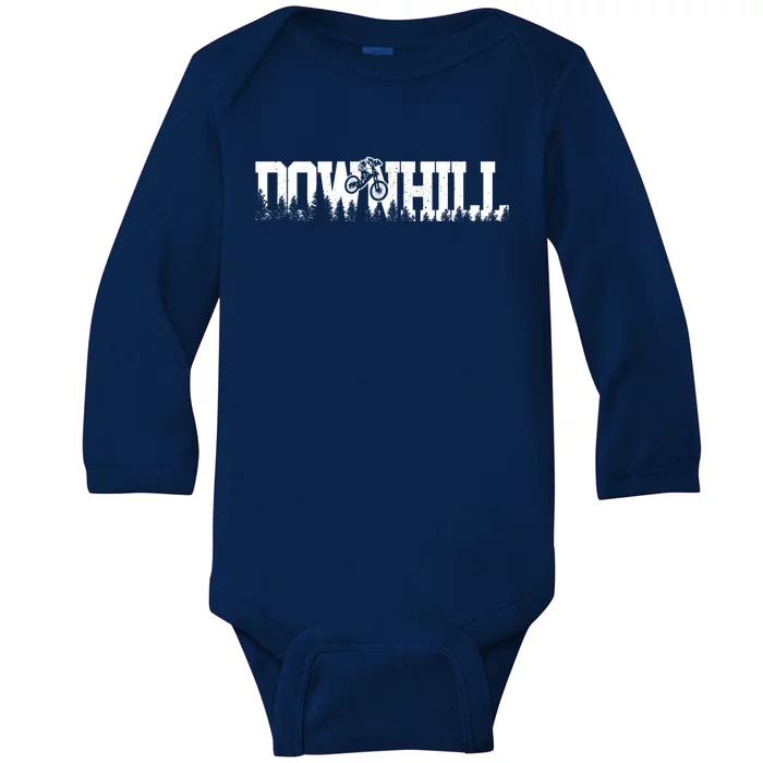 Downhill Mountain Bike Mountain Biking Mtb Biker Gift Funny Gift Baby Long Sleeve Bodysuit