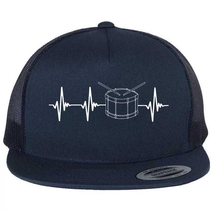 Drumline Marching Band Drumline Heartbeat Tee Flat Bill Trucker Hat