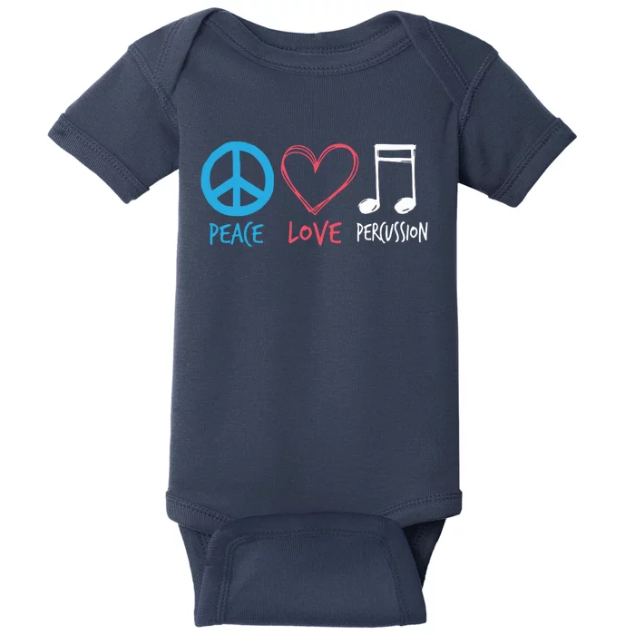 Drumline Marching Band Shirts Peace Love Percussion Baby Bodysuit