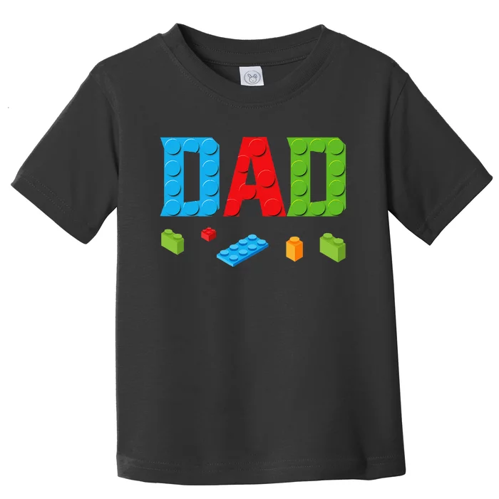 Dad Master Builder Building Bricks Blocks Family Set Parents Toddler T-Shirt