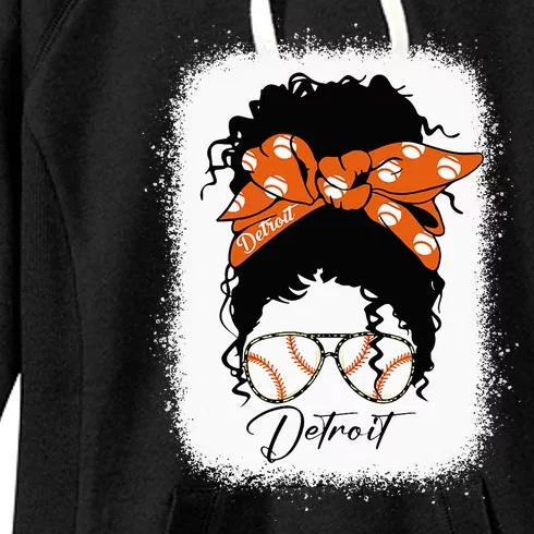 Datroit Messy Bun Bleached I Love Datroit Women's Fleece Hoodie