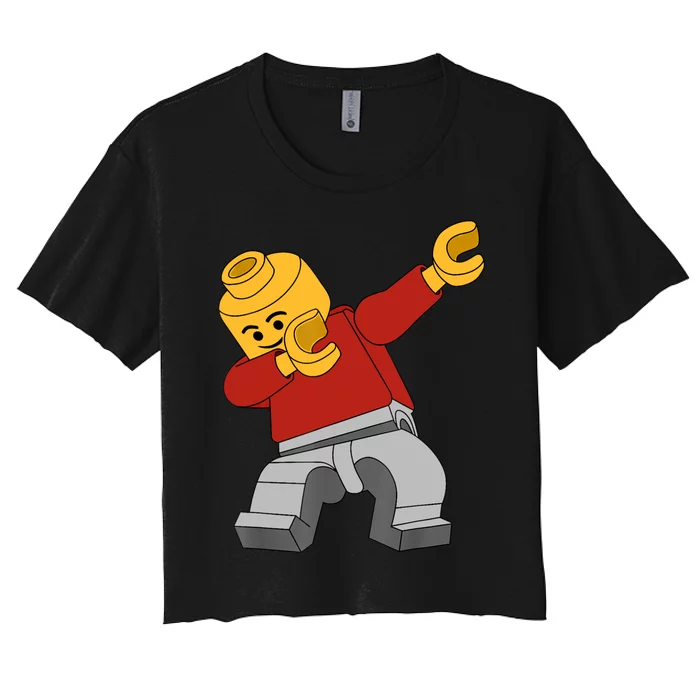 Dabbing Master Builder Funny Building Blocks Bricks Women's Crop Top Tee