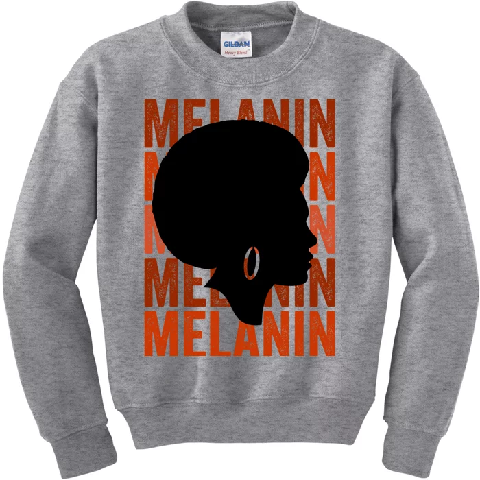 Dope Melanin Black Afro African American Mom Aunt Gift Kids Sweatshirt