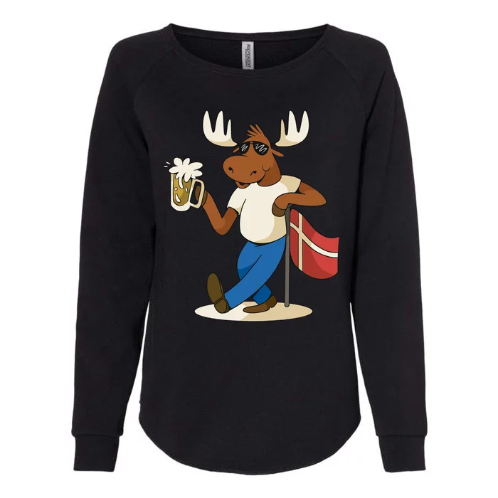 Denmark Moose Beer Womens California Wash Sweatshirt