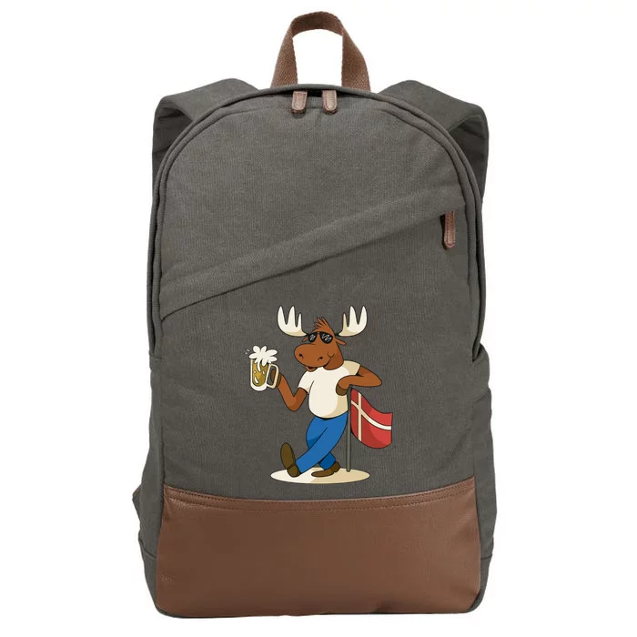 Denmark Moose Beer Cotton Canvas Backpack